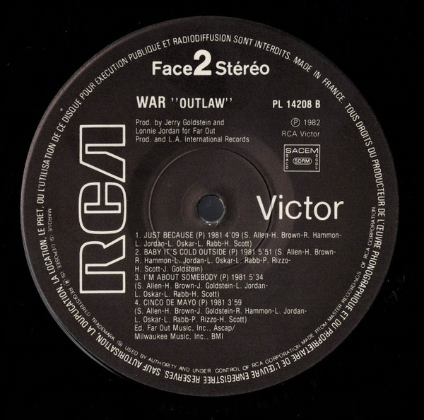 War - Outlaw | RCA Victor (PL 14208) - 4 War - Outlaw | RCA Victor (PL 14208) - 4