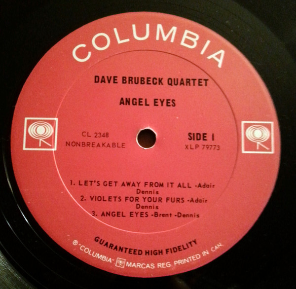 The Dave Brubeck Quartet - Angel Eyes [Vinyl] | Columbia (CL 2348) - 3
