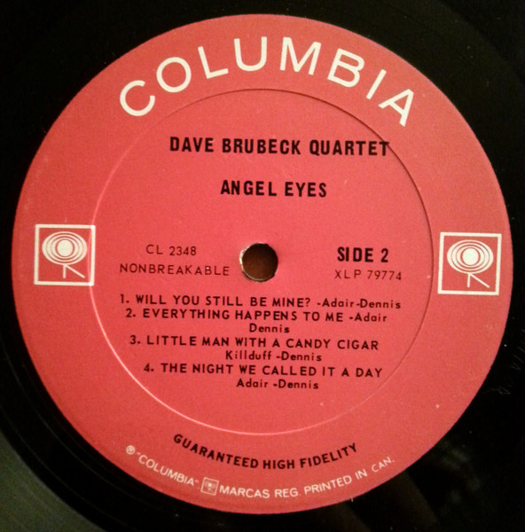 The Dave Brubeck Quartet - Angel Eyes [Vinyl] | Columbia (CL 2348) - 4