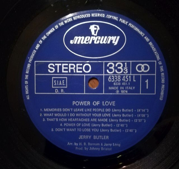 Jerry Butler - Power Of Love | Mercury (6338 451 L) - 3 Jerry Butler - Power Of Love | Mercury (6338 451 L) - 3