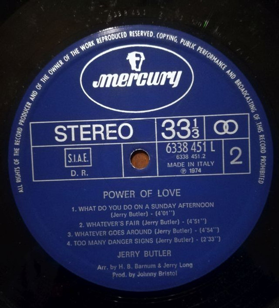 Jerry Butler - Power Of Love | Mercury (6338 451 L) - 4 Jerry Butler - Power Of Love | Mercury (6338 451 L) - 4