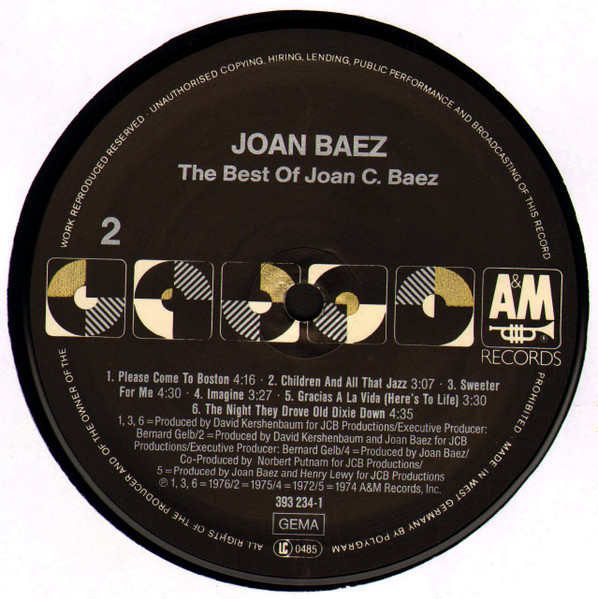 Joan Baez - The Best Of Joan C. Baez | A&M Records (393 234-1) - 4