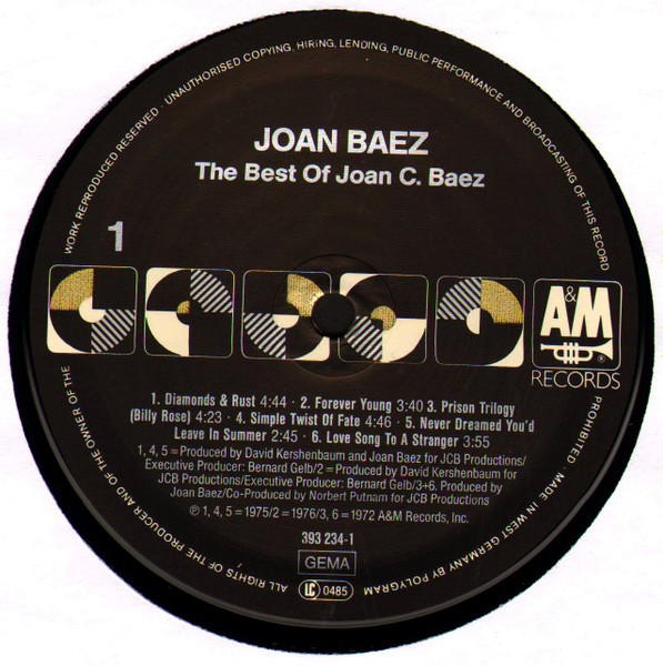 Joan Baez - The Best Of Joan C. Baez | A&M Records (393 234-1) - 3