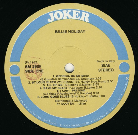 Billie Holiday - Billie Holiday | Joker (SM 3966) - 3 Billie Holiday - Billie Holiday | Joker (SM 3966) - 3