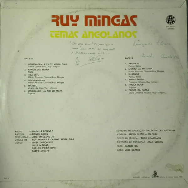Ruy Mingas - Temas Angolanos | Zip Zip (ZIP 2013/L) - 2 Ruy Mingas - Temas Angolanos | Zip Zip (ZIP 2013/L) - 2