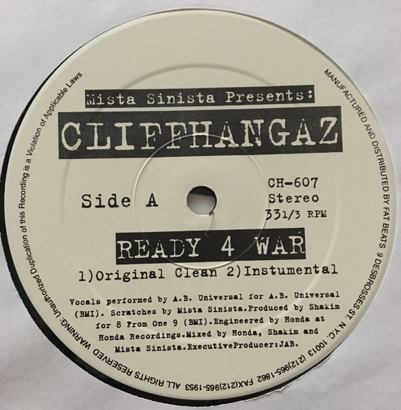 Cliffhangaz - Ready 4 War / Curry Chicken Head | Fat Beats (CH 607) - 3 Cliffhangaz - Ready 4 War / Curry Chicken Head | Fat Beats (CH 607) - 3