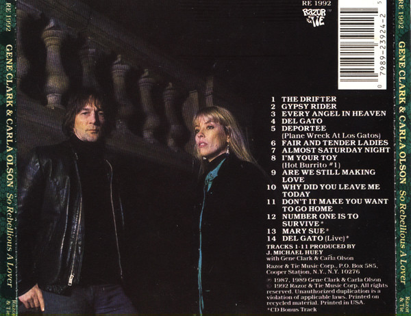 Gene Clark & Carla Olson - So Rebellious A Lover CD | Razor & Tie (RE 1992) - 2