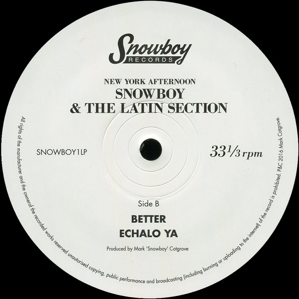 Snowboy & The Latin Section - New York Afternoon | Snowboy Records (SNOWBOY1LP) - 3 Snowboy & The Latin Section - New York Afternoon | Snowboy Records (SNOWBOY1LP) - 3