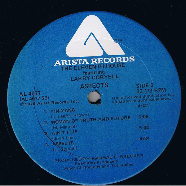 The Eleventh House Featuring Larry Coryell - Aspects | Arista (AL 4077) - 4 The Eleventh House Featuring Larry Coryell - Aspects | Arista (AL 4077) - 4