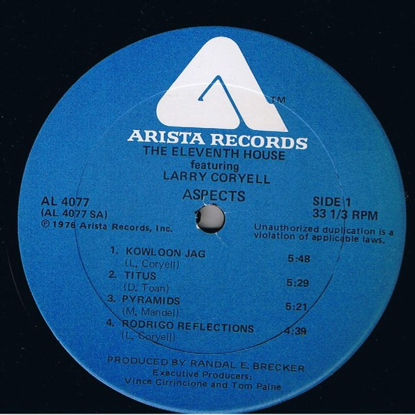 The Eleventh House Featuring Larry Coryell - Aspects | Arista (AL 4077) - 3 The Eleventh House Featuring Larry Coryell - Aspects | Arista (AL 4077) - 3
