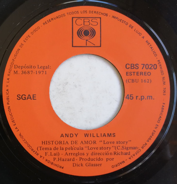 Andy Williams - Love Story | CBS (CBS 7020) - 3
