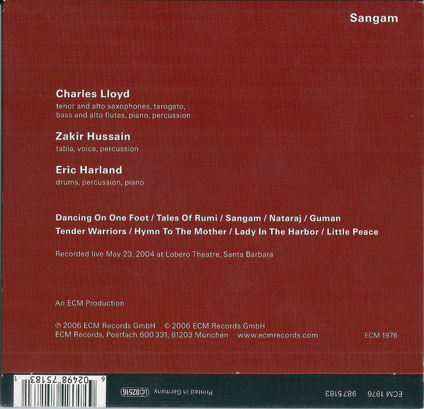 Charles Lloyd - Sangam | ECM Records (ECM 1976) - 2 Charles Lloyd - Sangam | ECM Records (ECM 1976) - 2
