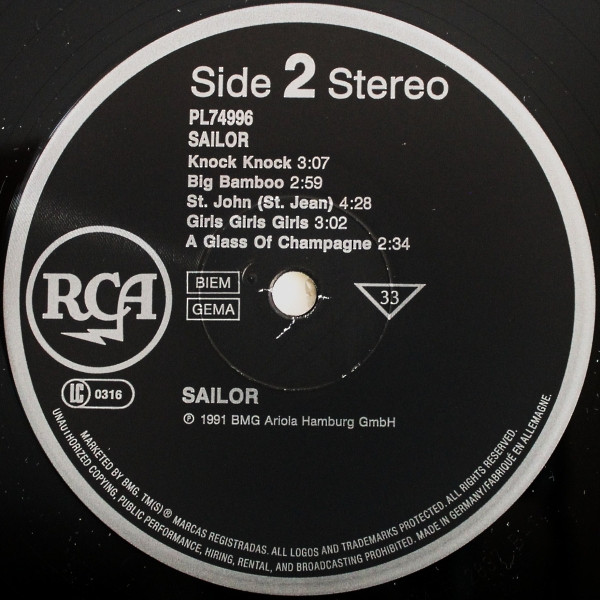 Sailor - Sailor | RCA (PL 74 996) - 4