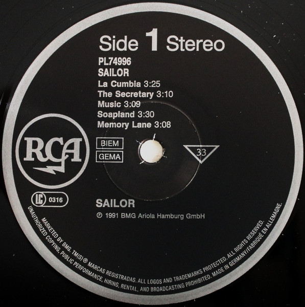 Sailor - Sailor | RCA (PL 74 996) - 3