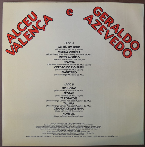Alceu Valença e Geraldo Azevedo - Alceu Valença e Geraldo Azevedo | Copacabana (COP 74-60) - 2