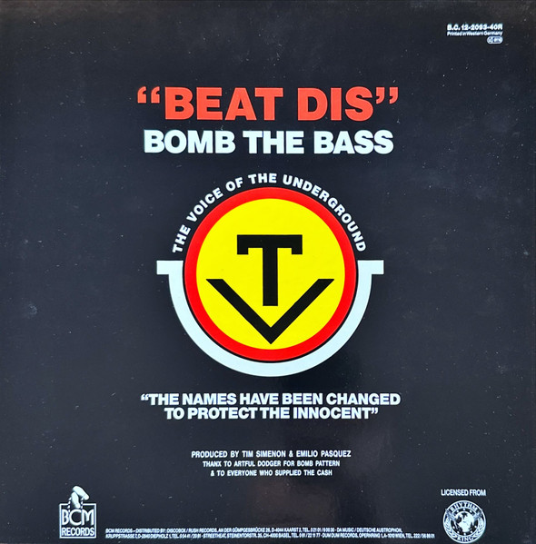 Bomb The Bass - Beat Dis (The Gangster Boogie Inc. Remix) | BCM Records (B.C. 12-2093-40R) - 2