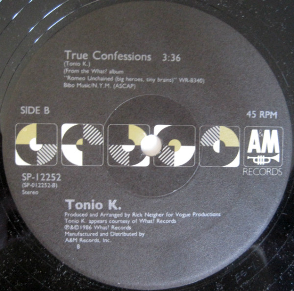 Tonio K. - I'm Supposed To Have Sex With You | A&M Records (SP-12252) - 3