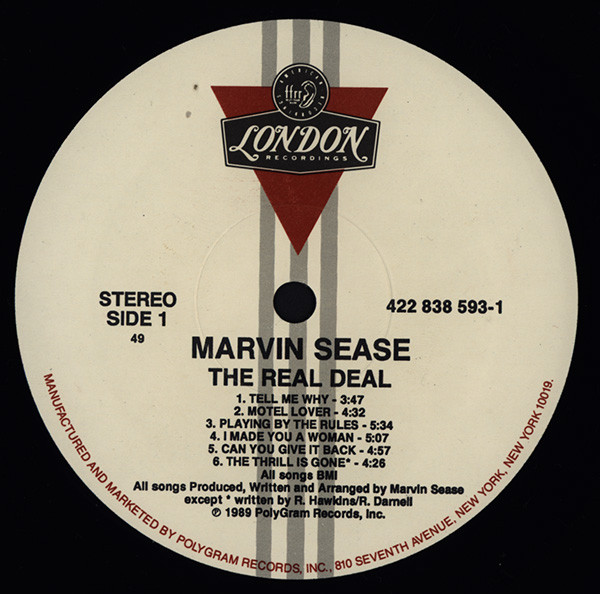 Marvin Sease - The Real Deal | London Records (422 838 593-1) - 3