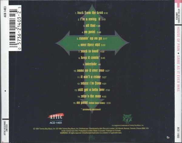 House Of Pain - Same As It Ever Was | Attic (ACD 1403) - 2