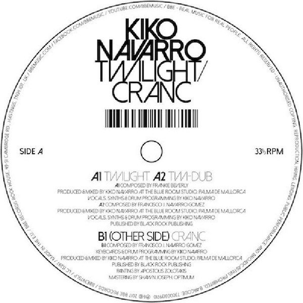 Kiko Navarro - Twilight / Cranc | BBE (BBE397SLP)