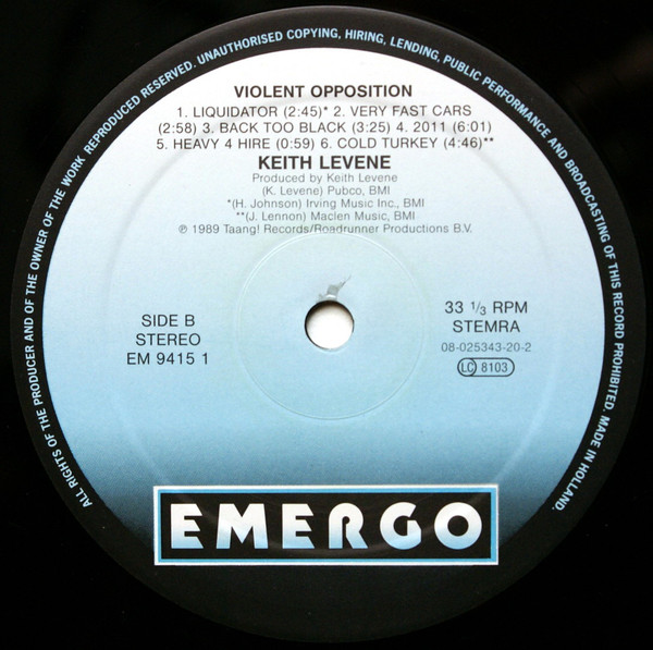 Keith Levene - Violent Opposition | Emergo (EM 9415 1) - 3 Keith Levene - Violent Opposition | Emergo (EM 9415 1) - 3