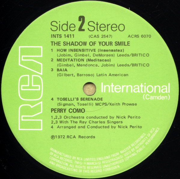 Perry Como - The Shadow Of Your Smile | RCA International (Camden) (INTS 1411) - 4 Perry Como - The Shadow Of Your Smile | RCA International (Camden) (INTS 1411) - 4