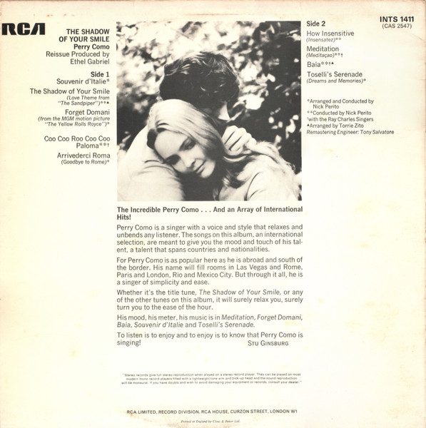 Perry Como - The Shadow Of Your Smile | RCA International (Camden) (INTS 1411) - 2 Perry Como - The Shadow Of Your Smile | RCA International (Camden) (INTS 1411) - 2