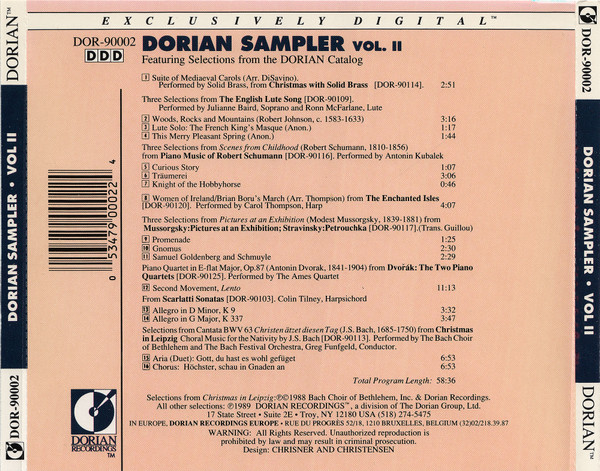 Various - Dorian Sampler Vol. II | Dorian Recordings (DOR-90002) - 2