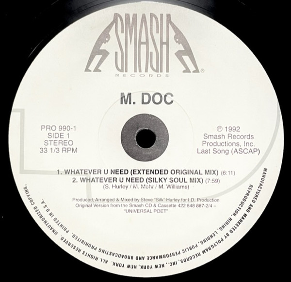 M. Doc - Whatever U Need | Smash Records (PRO 990-1) M. Doc - Whatever U Need | Smash Records (PRO 990-1)