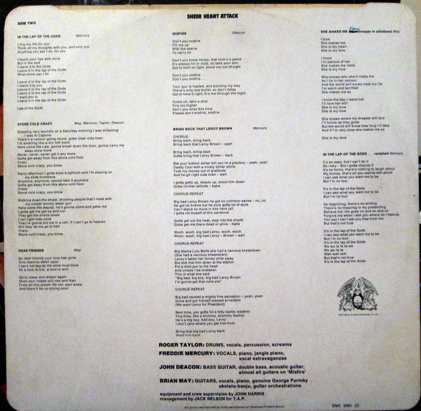 Queen - Sheer Heart Attack | EMI (EMC 3061) - 4