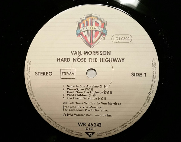 Van Morrison - Hard Nose The Highway | Warner Bros. Records (WB 46 242) - 4 Van Morrison - Hard Nose The Highway | Warner Bros. Records (WB 46 242) - 4