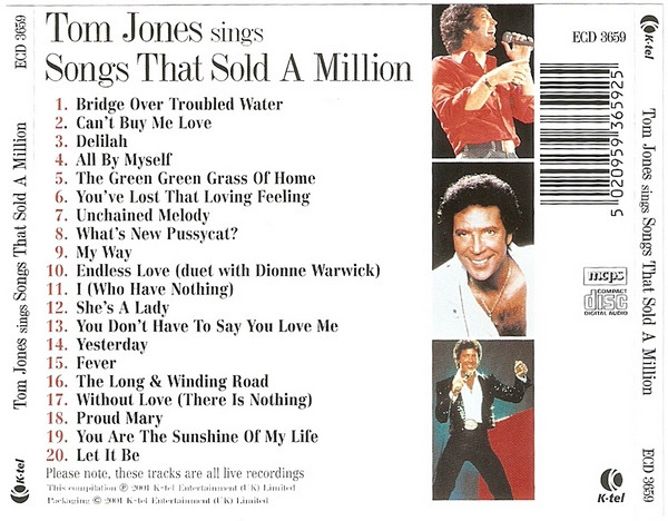 Tom Jones - Tom Jones Sings Songs That Sold A Million | K-tel (ECD 3659) - 2