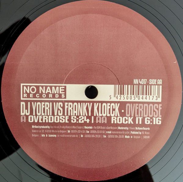 DJ Yoeri vs. Franky Kloeck - Overdose | No Name Records (NN 4017) - 4