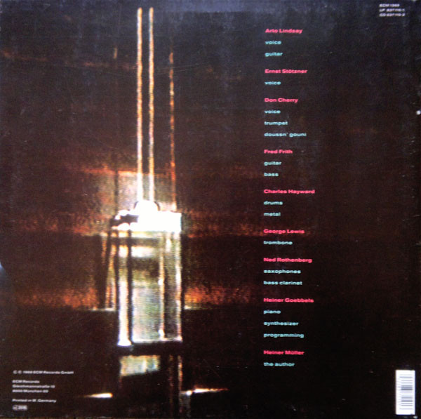 Heiner Goebbels / Heiner Müller - Der Mann Im Fahrstuhl | ECM Records (ECM 1369) - 2