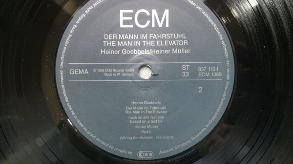 Heiner Goebbels / Heiner Müller - Der Mann Im Fahrstuhl | ECM Records (ECM 1369) - 4