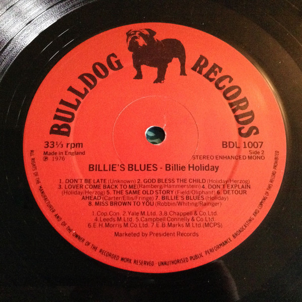 Billie Holiday - Billie's Blues | Bulldog Records (BDL1007) - 4 Billie Holiday - Billie's Blues | Bulldog Records (BDL1007) - 4