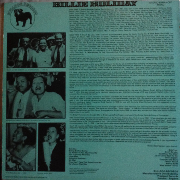 Billie Holiday - Billie's Blues | Bulldog Records (BDL1007) - 2 Billie Holiday - Billie's Blues | Bulldog Records (BDL1007) - 2