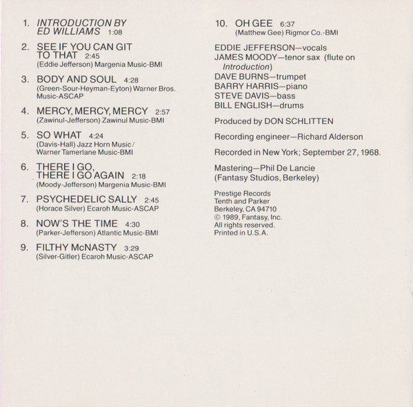 Eddie Jefferson - Body And Soul | Original Jazz Classics (OJCCD-396-2) - 4 Eddie Jefferson - Body And Soul | Original Jazz Classics (OJCCD-396-2) - 4