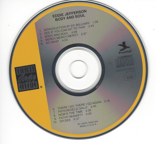 Eddie Jefferson - Body And Soul | Original Jazz Classics (OJCCD-396-2) - 3 Eddie Jefferson - Body And Soul | Original Jazz Classics (OJCCD-396-2) - 3