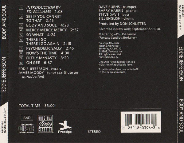 Eddie Jefferson - Body And Soul | Original Jazz Classics (OJCCD-396-2) - 2 Eddie Jefferson - Body And Soul | Original Jazz Classics (OJCCD-396-2) - 2