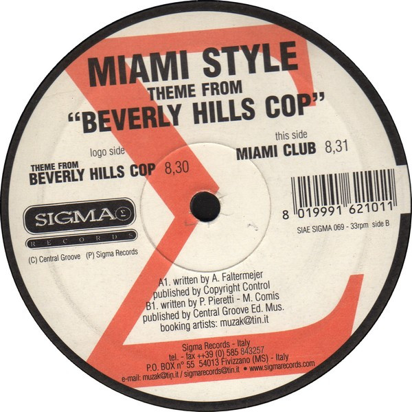 Miami Style - Theme From Beverly Hills Cop | Sigma Records (SIGMA 069) - 2 Miami Style - Theme From Beverly Hills Cop | Sigma Records (SIGMA 069) - 2
