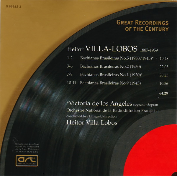 Heitor Villa-Lobos : Victoria De Los Angeles , Heitor Villa-Lobos , Orchestre National De France - Bachianas Brasileiras Nos. 1, 2, 5 & 9 | EMI Classics (7243 5 66912 2 3)