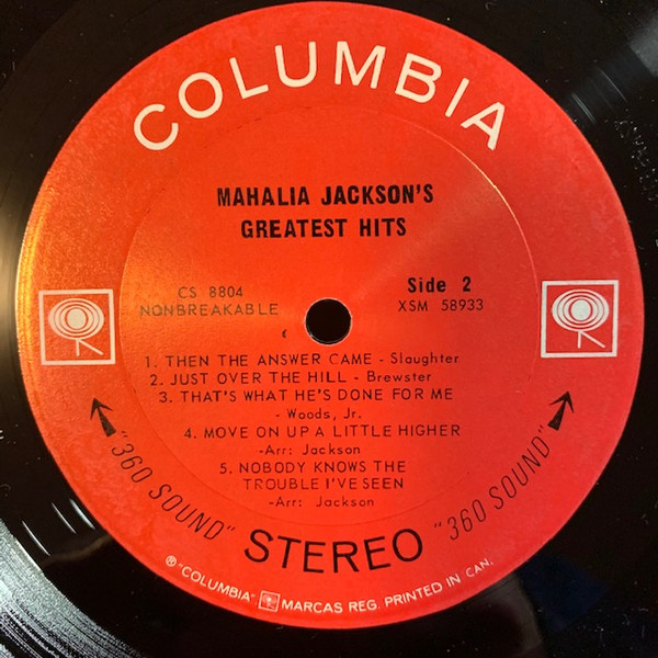 Mahalia Jackson - Mahalia Jackson's Greatest Hits | Columbia (CS 8804) - 2