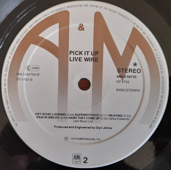 Live Wire - Pick It Up | A&M Records (AMLH 64793) - 4