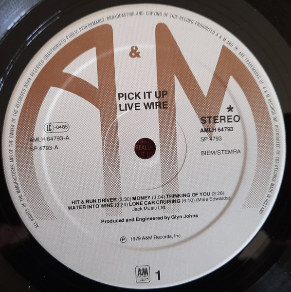 Live Wire - Pick It Up | A&M Records (AMLH 64793) - 3