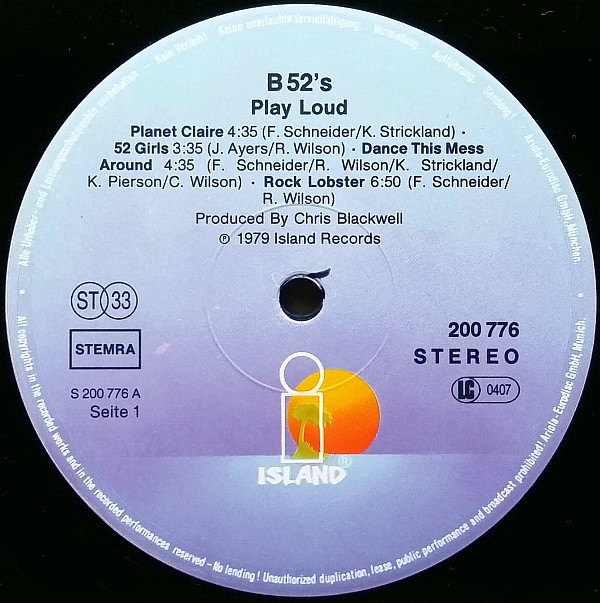 The B-52's - Play Loud | Island Records (200 776) - 3 The B-52's - Play Loud | Island Records (200 776) - 3