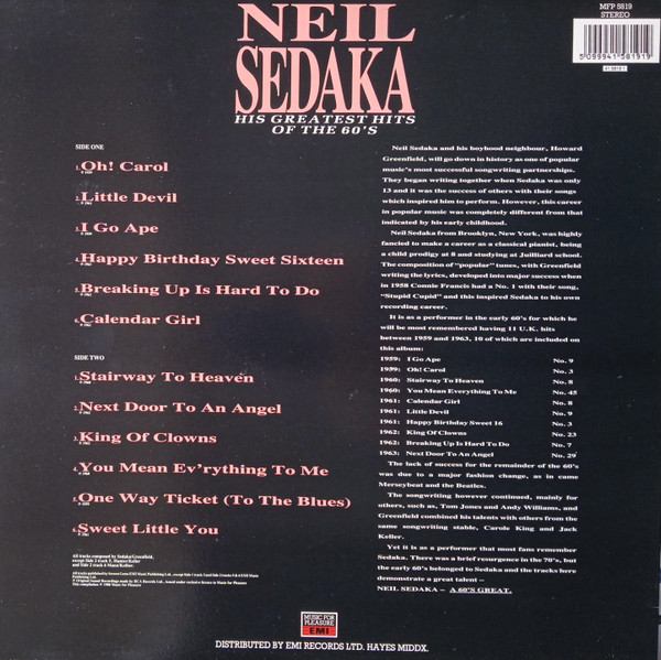 His Greatest Hits Of The 60's