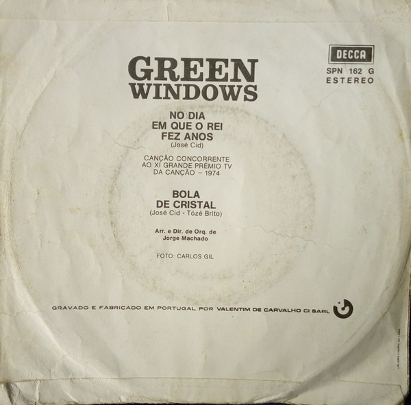 Green Windows - No Dia Em Que O Rei Fez Anos | Decca (SPN 162 G) - 2