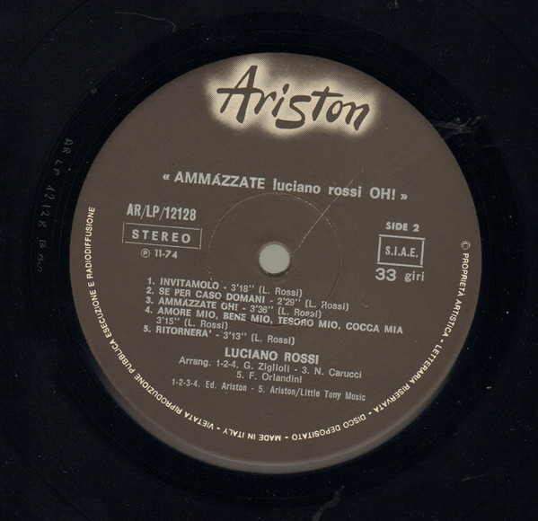 Luciano Rossi - Ammàzzate Oh! | Ariston (AR/LP 12128) - 4 Luciano Rossi - Ammàzzate Oh! | Ariston (AR/LP 12128) - 4