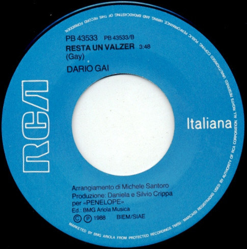 Dario Gai - Noi Che Non Diciamo Mai Mai | RCA Italiana (PB 43533) - 4